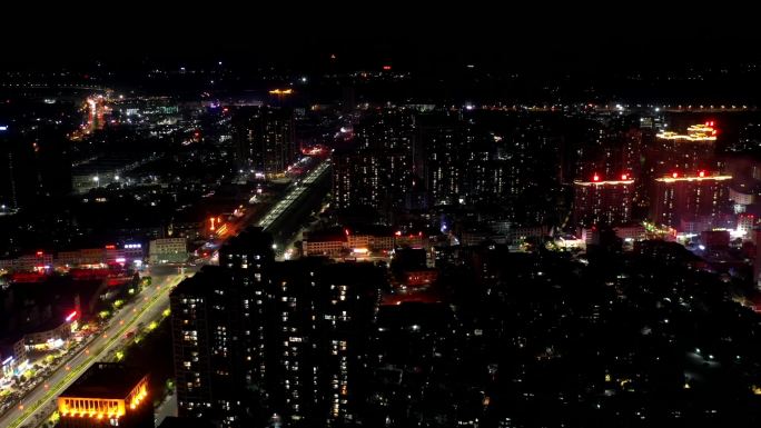 合生大桥惠州城市夜景车流航拍延时1080