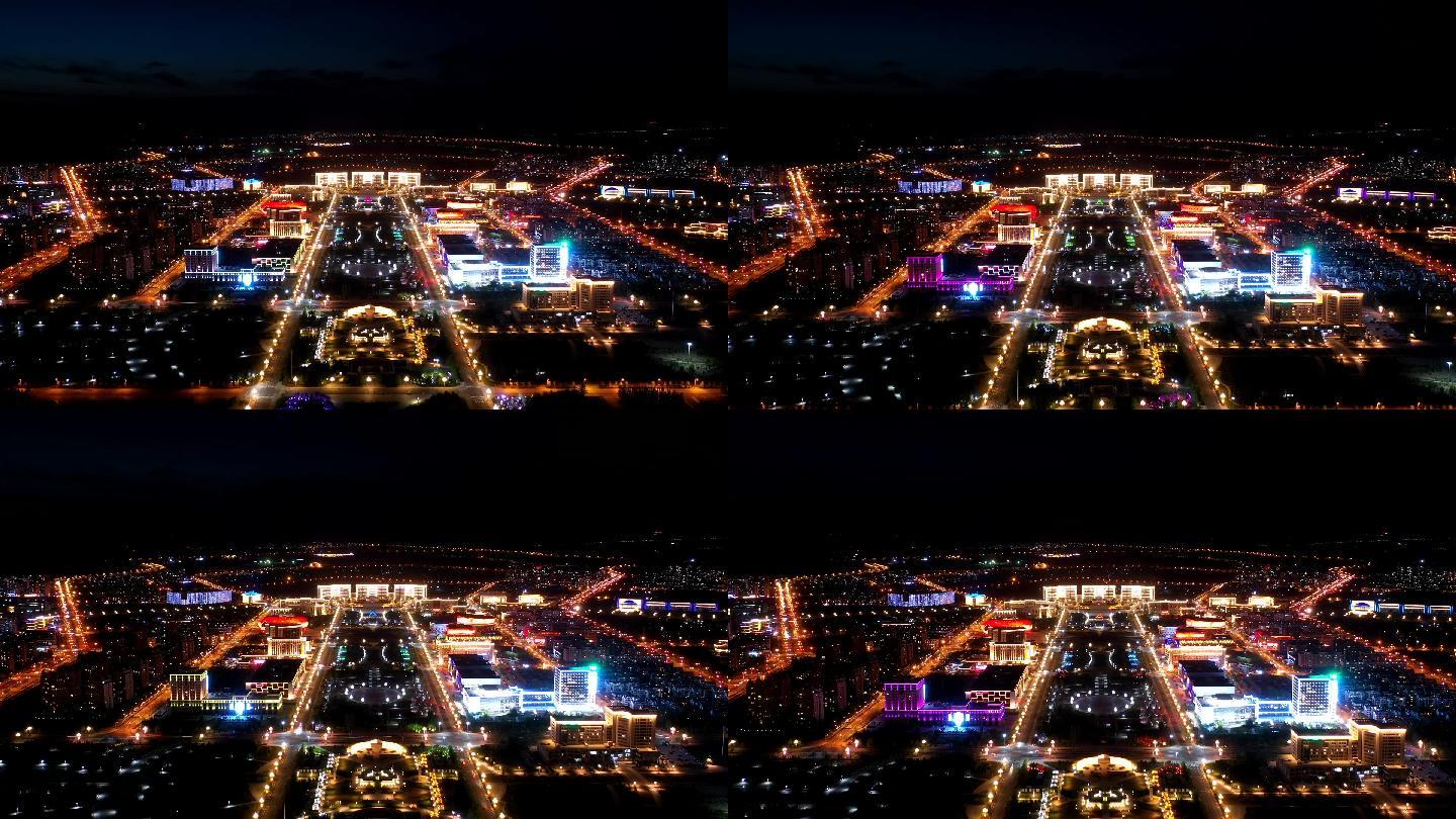 延时-鄂尔多斯城市夜景航拍