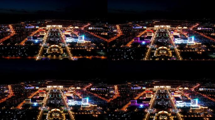 延时-鄂尔多斯城市夜景航拍