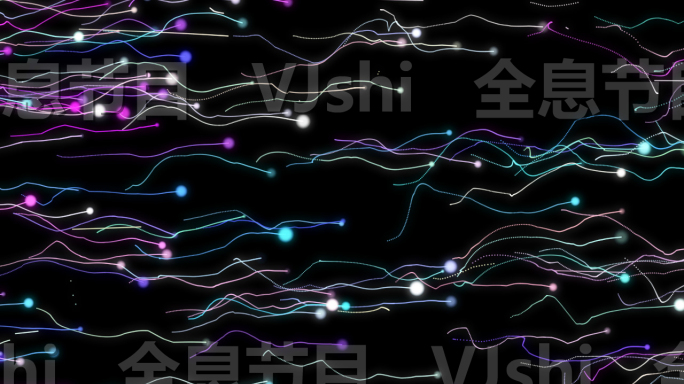 原创4K七彩粒子拱门上升线条墙面投影