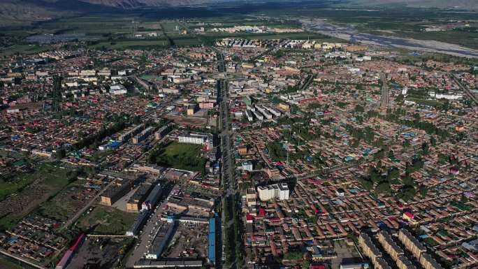 新疆“八卦城”的高清航拍素材