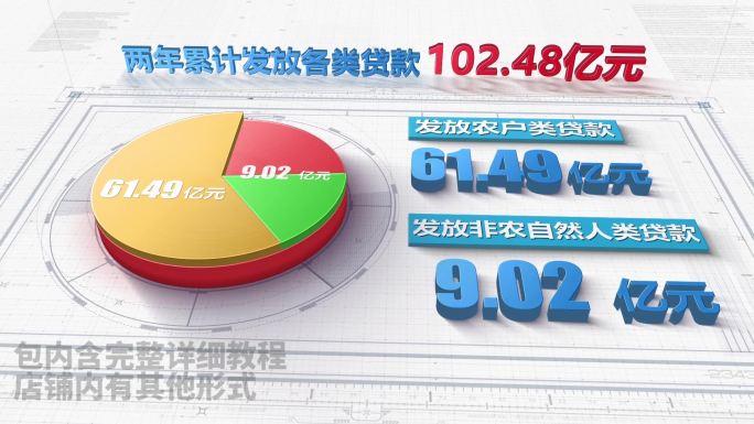 【2项】企业三维简洁统计图表系列-1