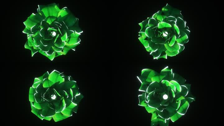 花绿色花旋转迷幻trance_1280x720_高清视频素材下载(编号:4627836)