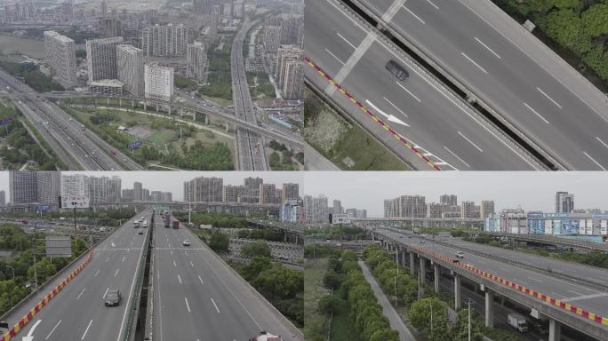 原创航拍京沪高速与上海绕城高速4K