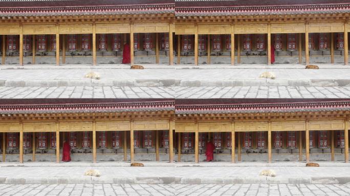 甘南藏区高清素材-转经轮，拍摄于2019