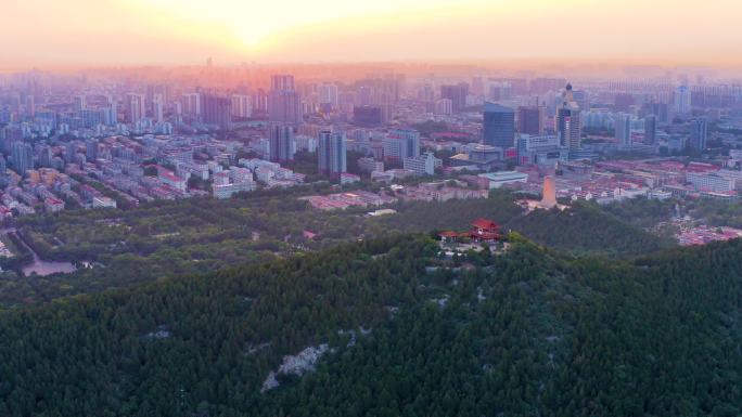 [有版权]4k航拍城市日出夕阳空境