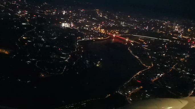 网红城市重庆夜景航拍城市夜景原始素材