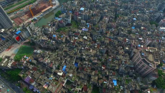 航拍广州冼村