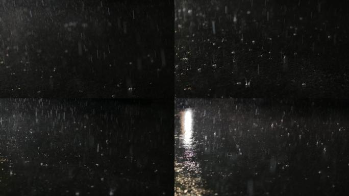 120帧升格拍摄唯美马路雨水（雨系列3）
