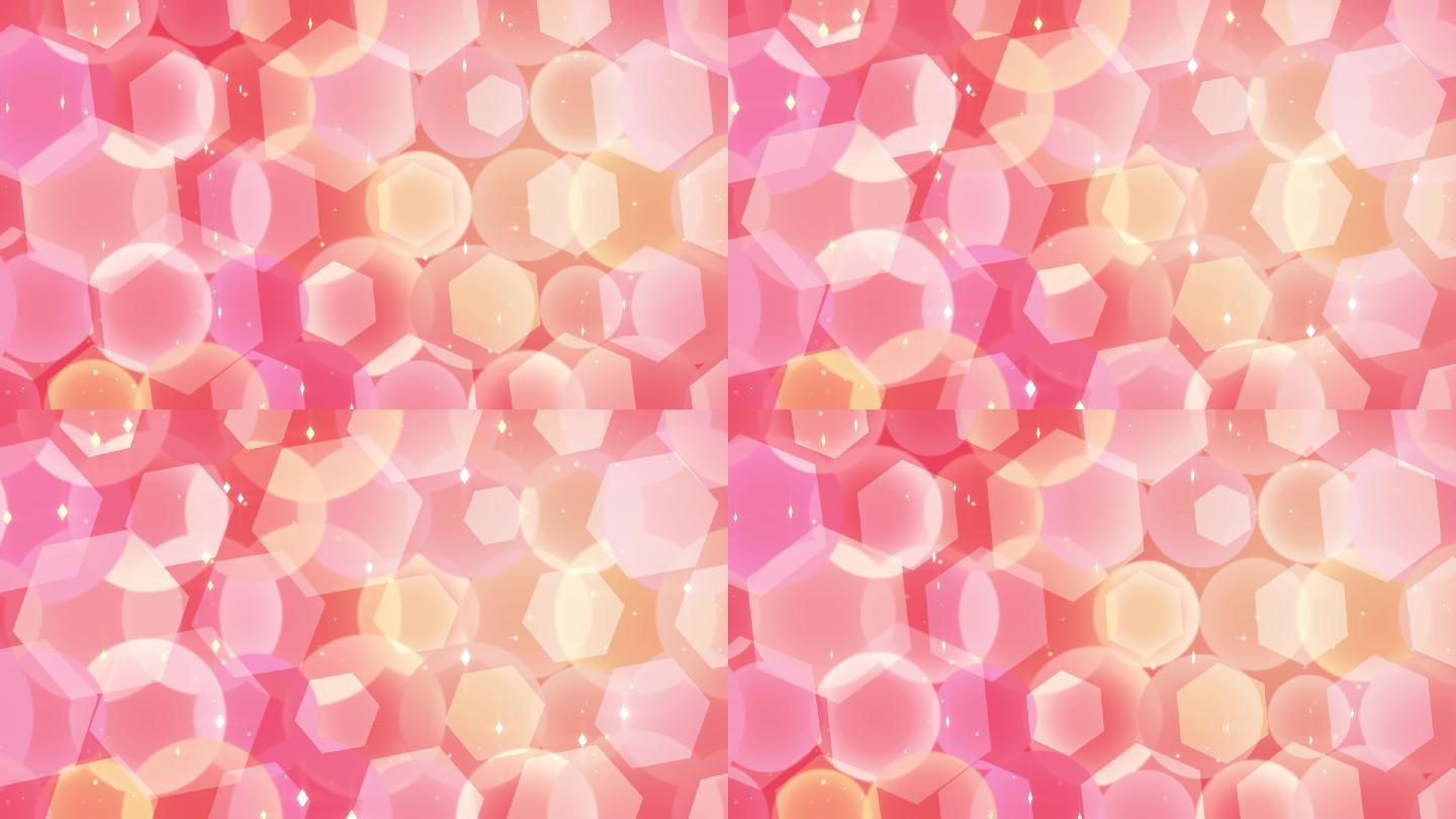 六边形几何图形气泡泡泡舞美粉色背景