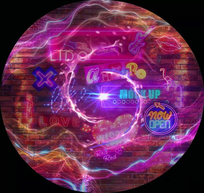 酒吧背景墙梦幻投影效果