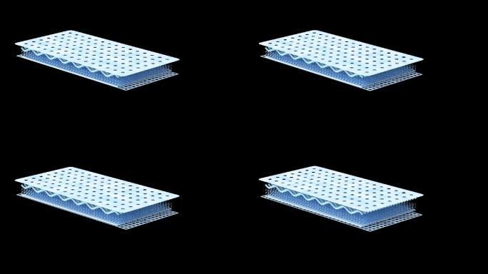 棉料布料面料分层展开动画