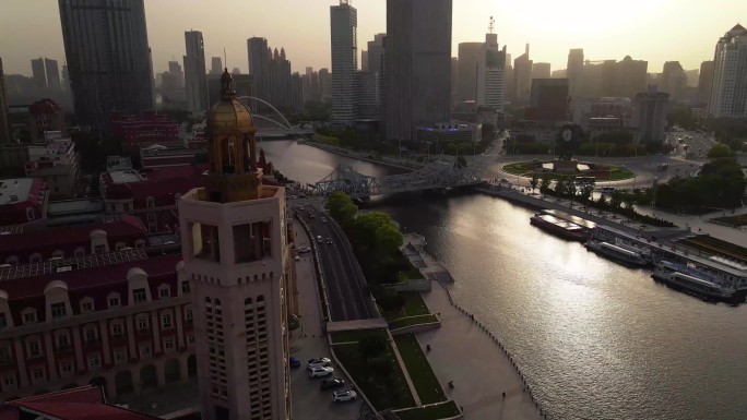 4K天津航拍标志性建筑天津站城市宣传片