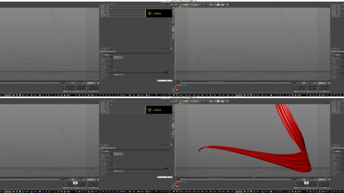 红绸带c4d模型工程