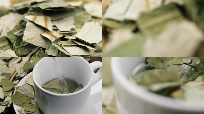 荷叶茶减肥天然健康养生茶叶饮品4K素材