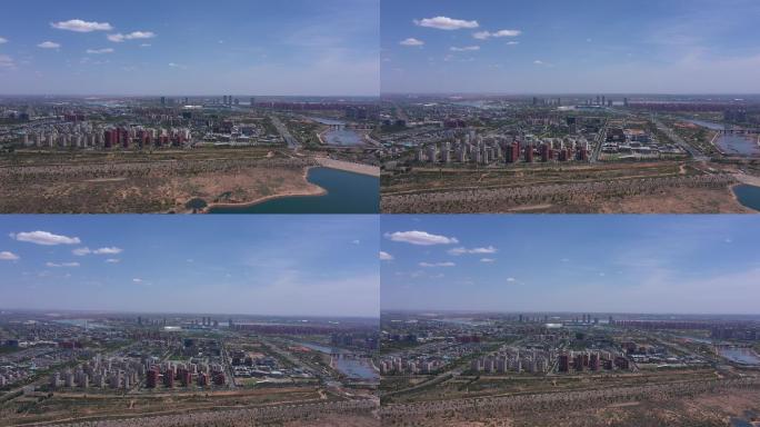 4K-原素材-鄂尔多斯康巴什航拍