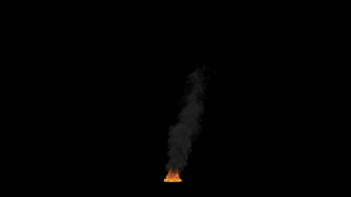 火焰燃烧上升的黑烟-带通道-z02