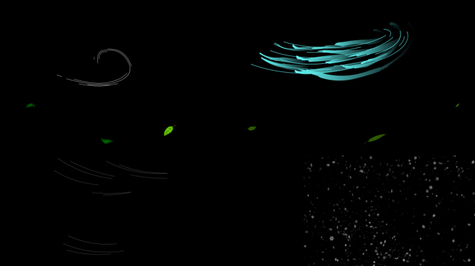 手绘综艺凄凉风吹下雪树叶飘