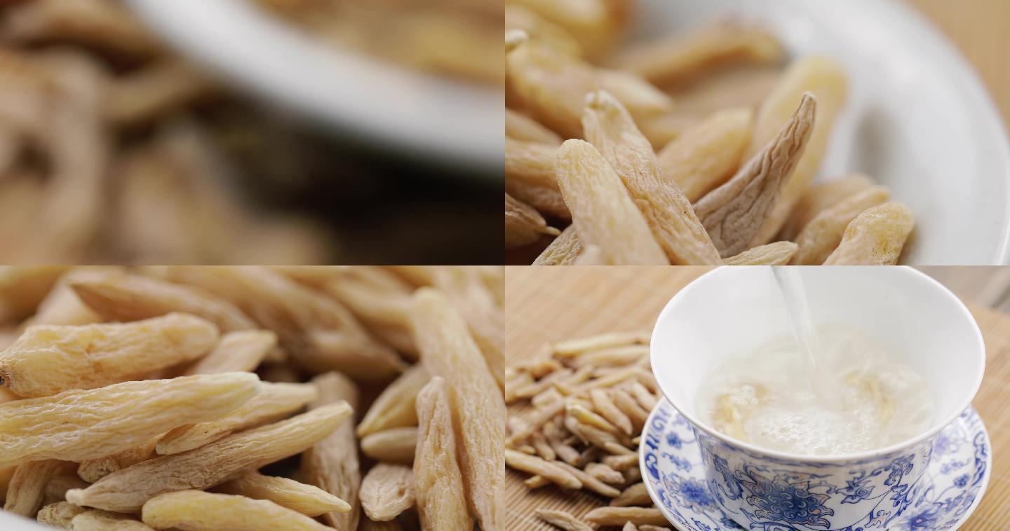 麦冬中国传统中药材健康食材4K超清素材