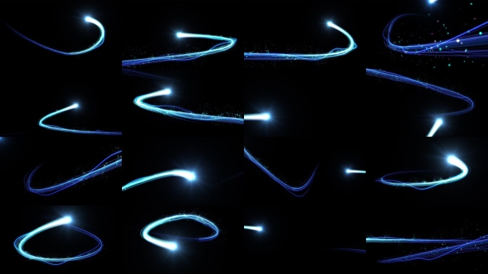 多款蓝色科技光线路径动画AE模板