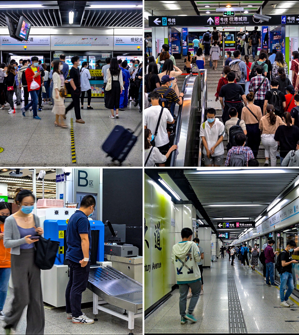上海地铁站通勤人群实拍