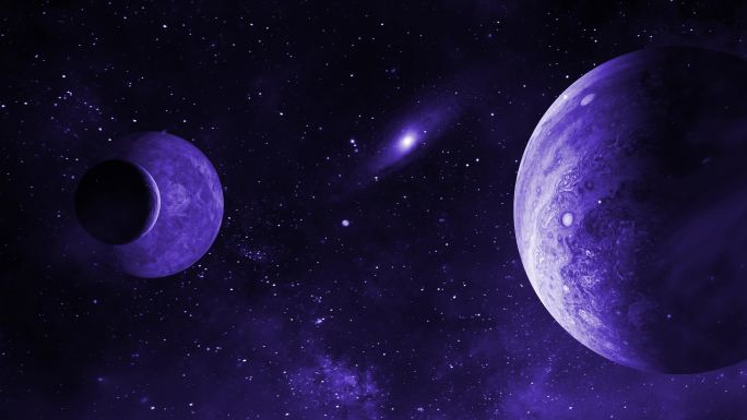 【4K宇宙背景】紫色星球星云科技深邃时空