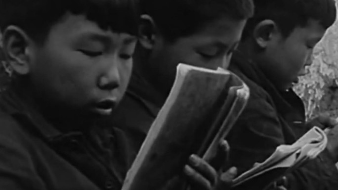 60年代农村孩子看书读书留守儿童