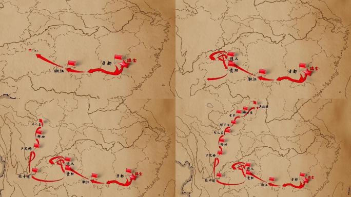 【含mp4成片】4K红军长征路线图