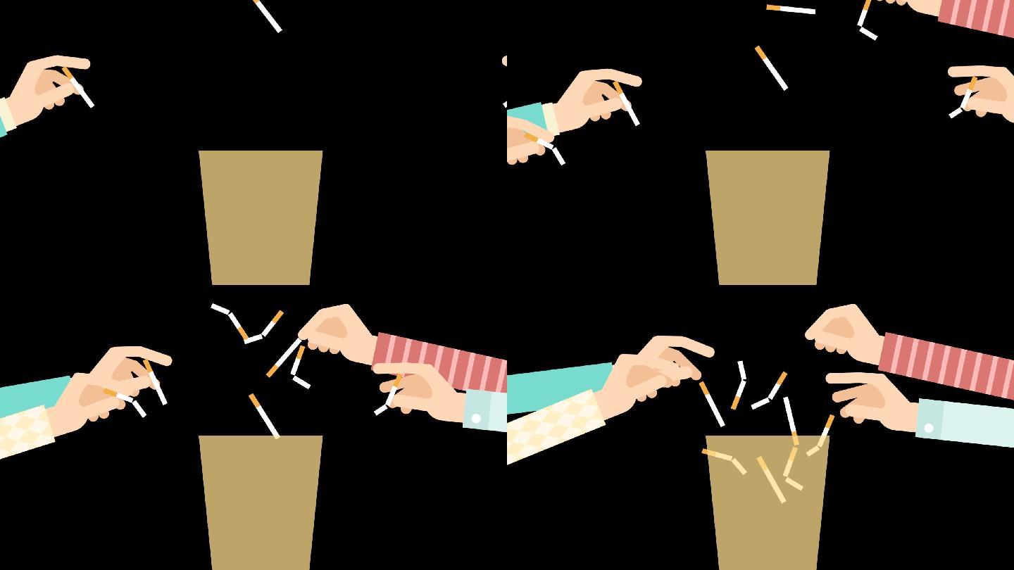 手扔烟戒烟素材