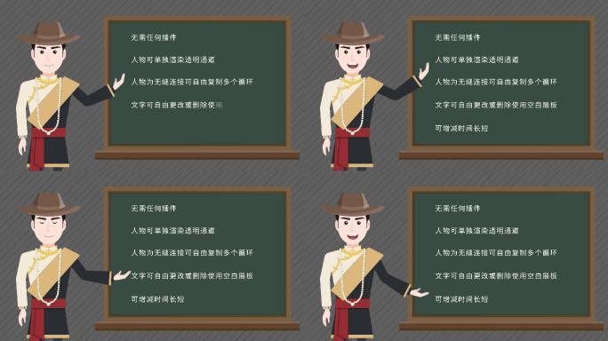 MG动画少数民族藏族男教师讲课讲解说员