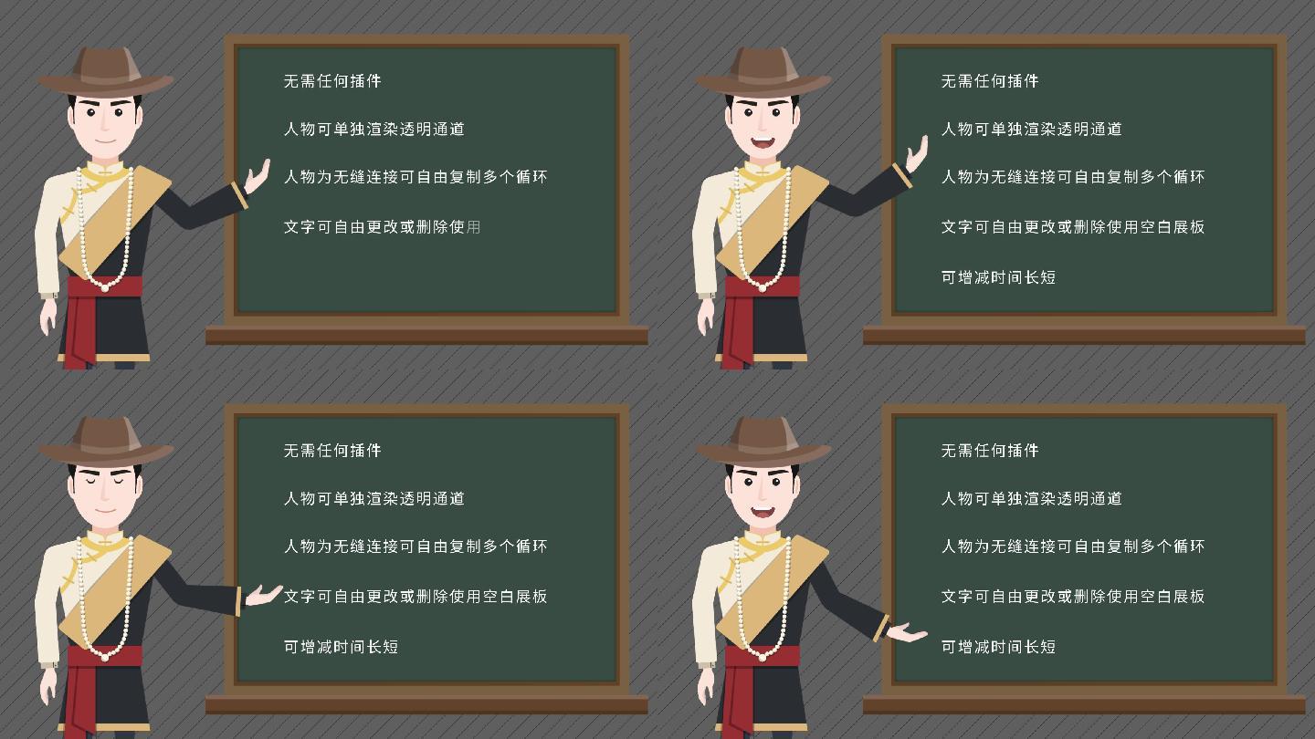 MG动画少数民族藏族男教师讲课讲解说员