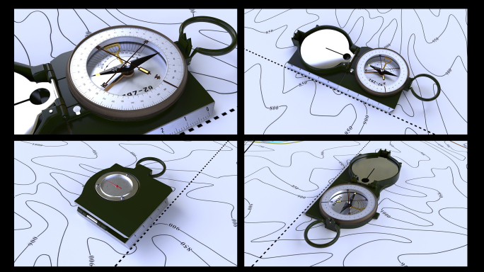 国产军用多用途指北针C4D模型