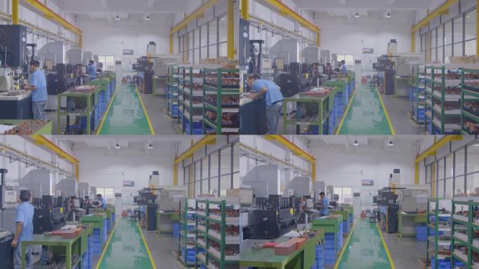 工厂生产车间模具自动化工人生产