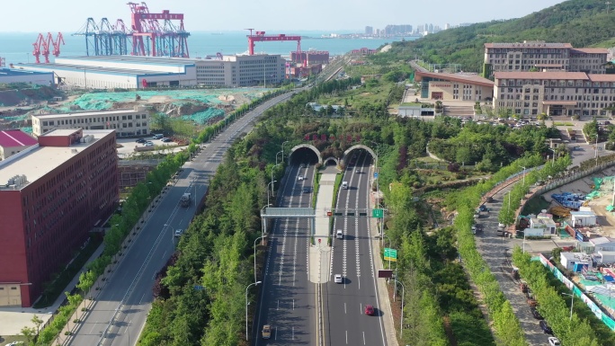 青岛胶州湾隧道航拍