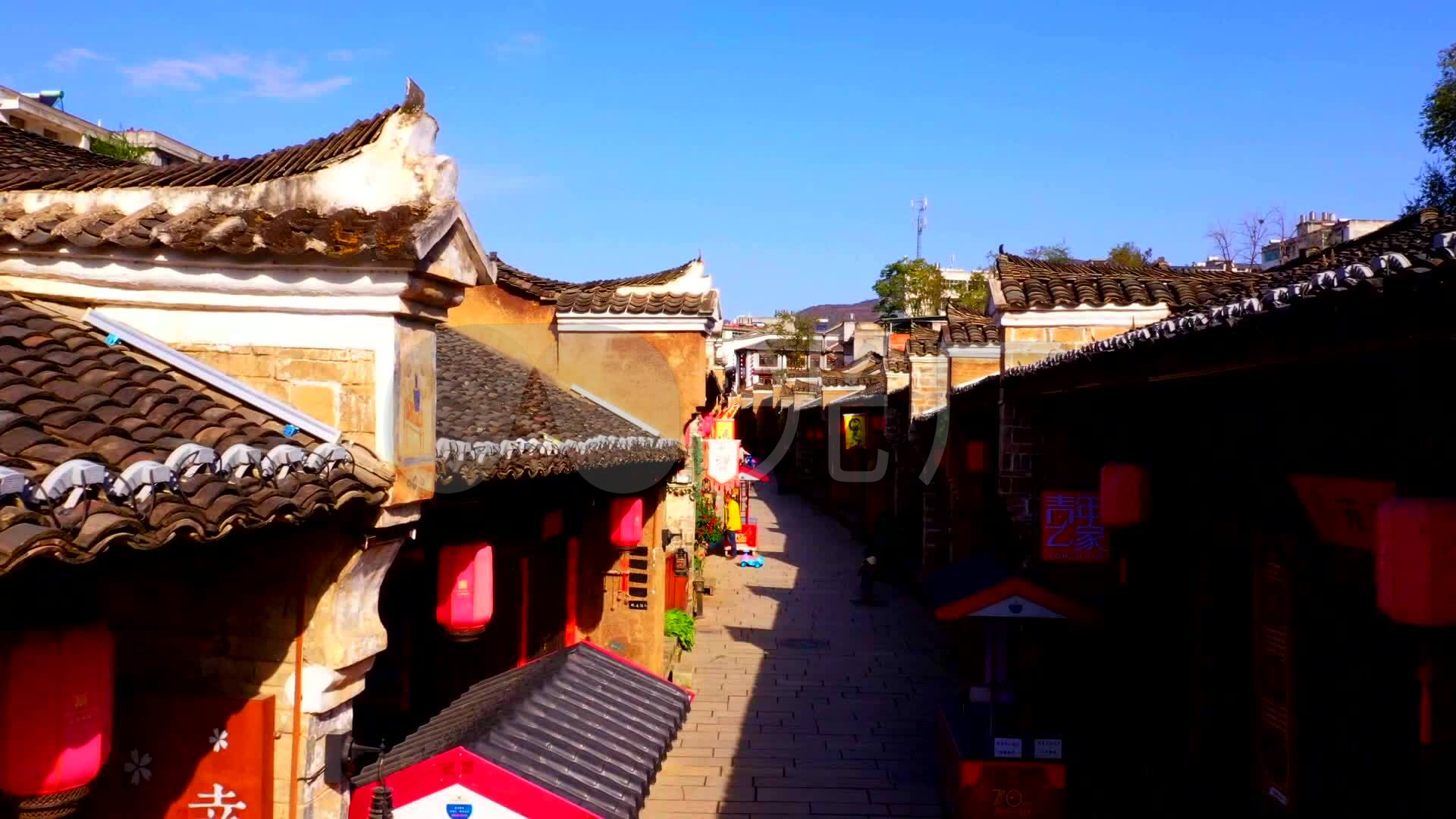 十堰郧西上津古镇航拍4k_1920x1080_高清视频素材下载(编号:4636611)