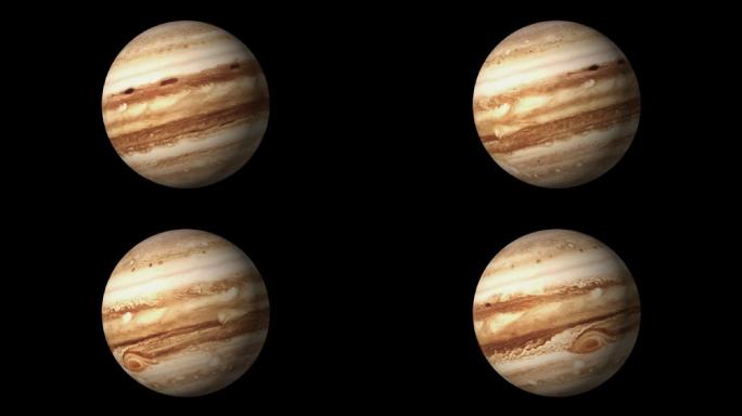 高清木星转动带透明通道无缝循环