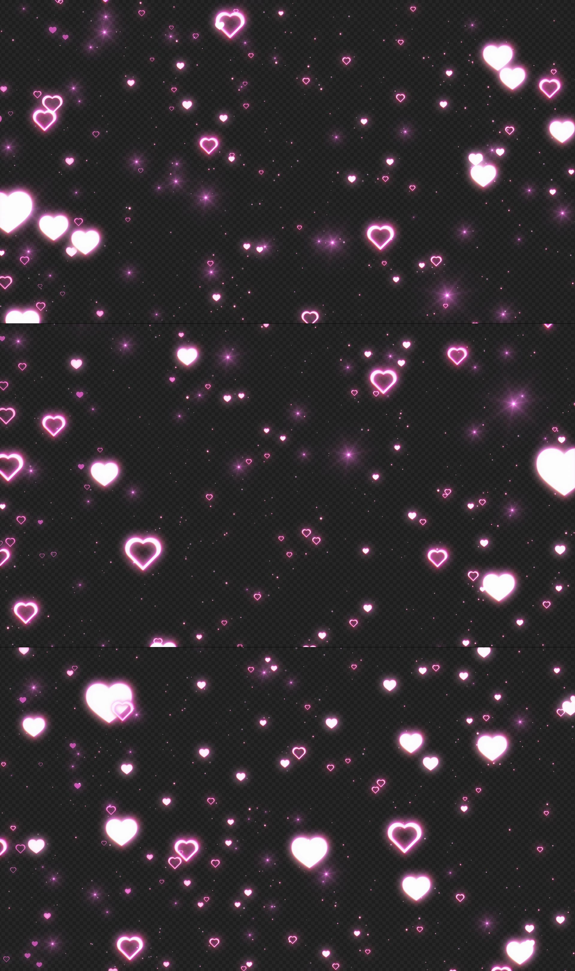 4k唯美爱心粒子上升 循环透明