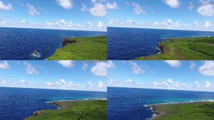 航拍塞班海边悬崖美景蔚蓝的海面13