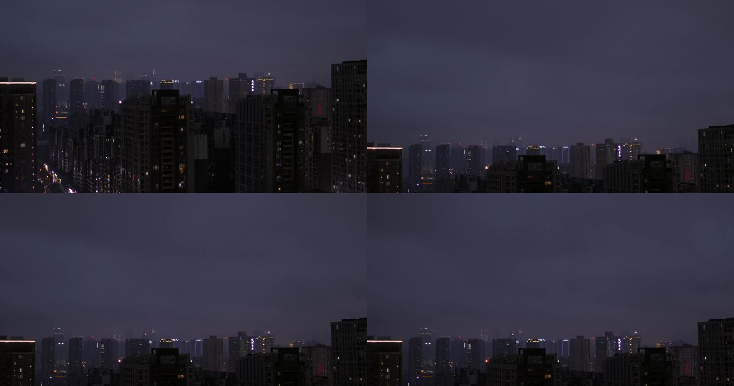 4K城市雨夜空中的流云04【2倍速】