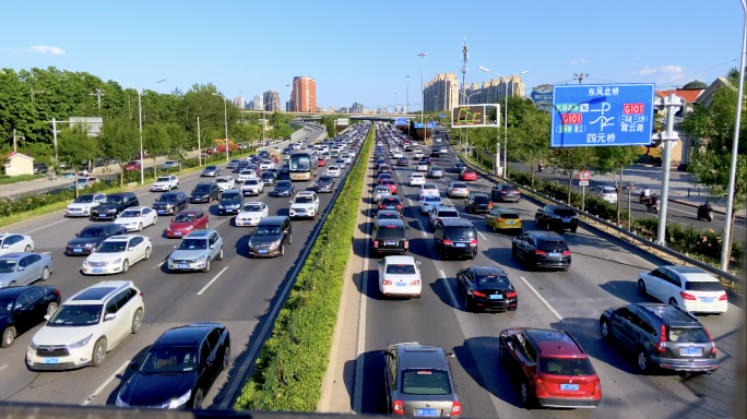 北京车流延时城市车流交通拥堵