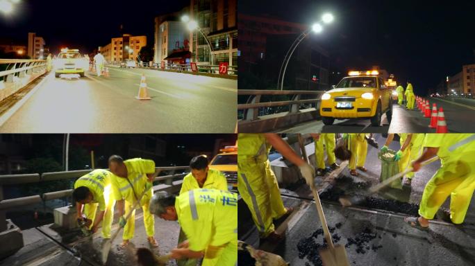 道路建设养护维修夜晚