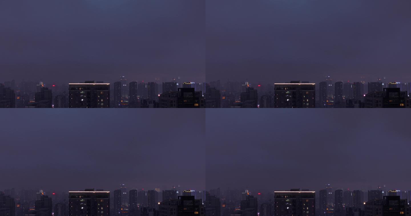 4K城市雨夜空中的流云02【2倍速】