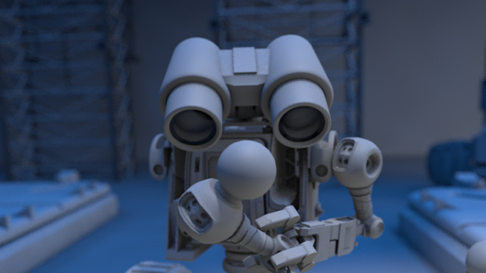 机器人工厂生产车间机械臂轮子模型动画