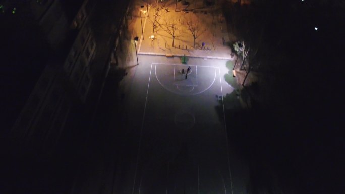 4K夜晚篮球场