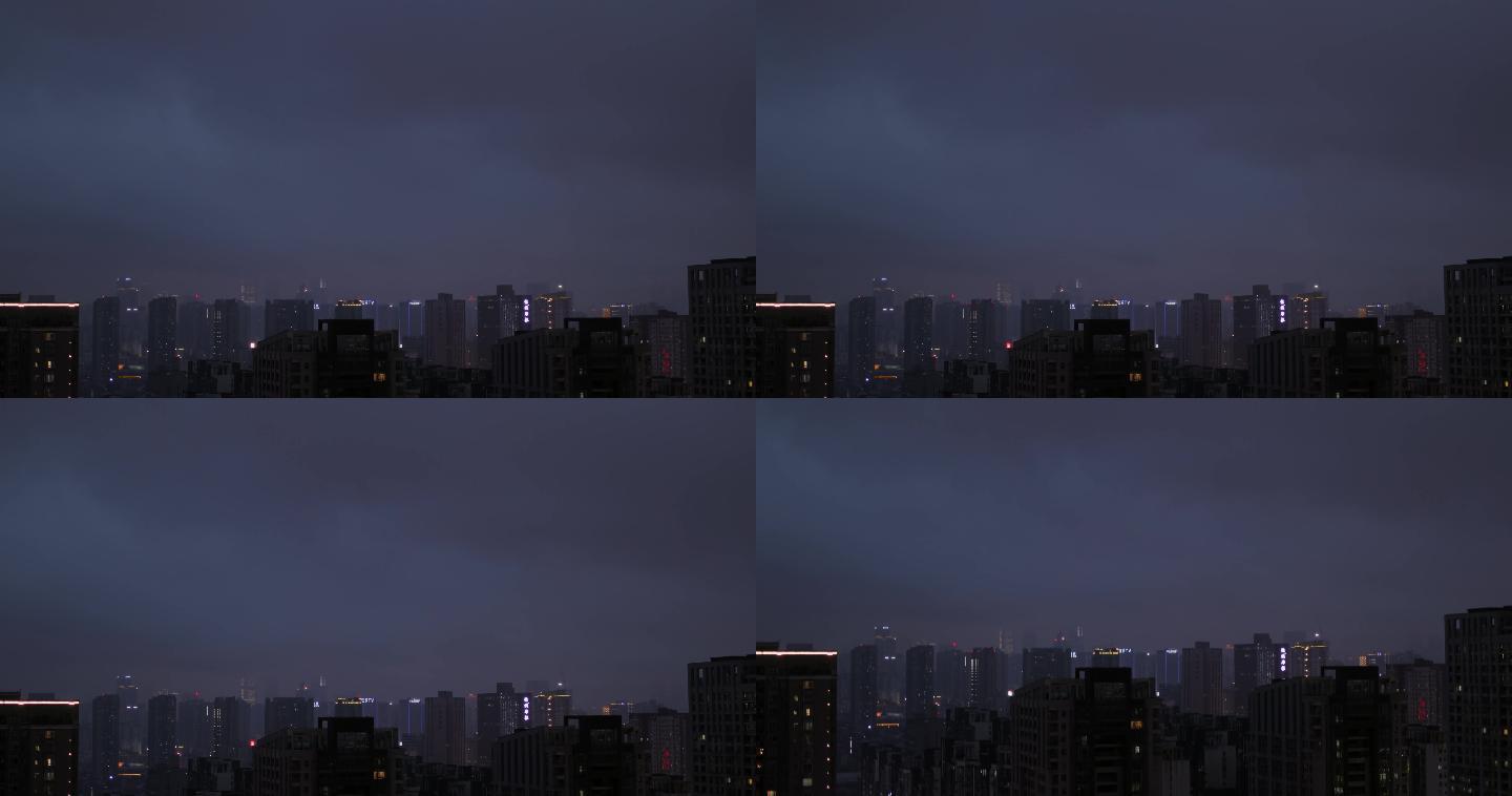 4K城市雨夜空中的流云05