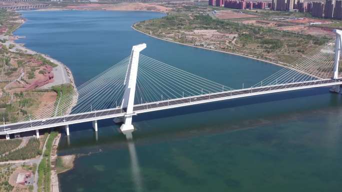 4K-原素材-鄂尔多斯海河桥梁