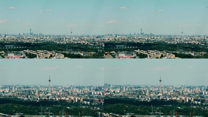 俯瞰城市远眺北京电视塔4k【4K原创】