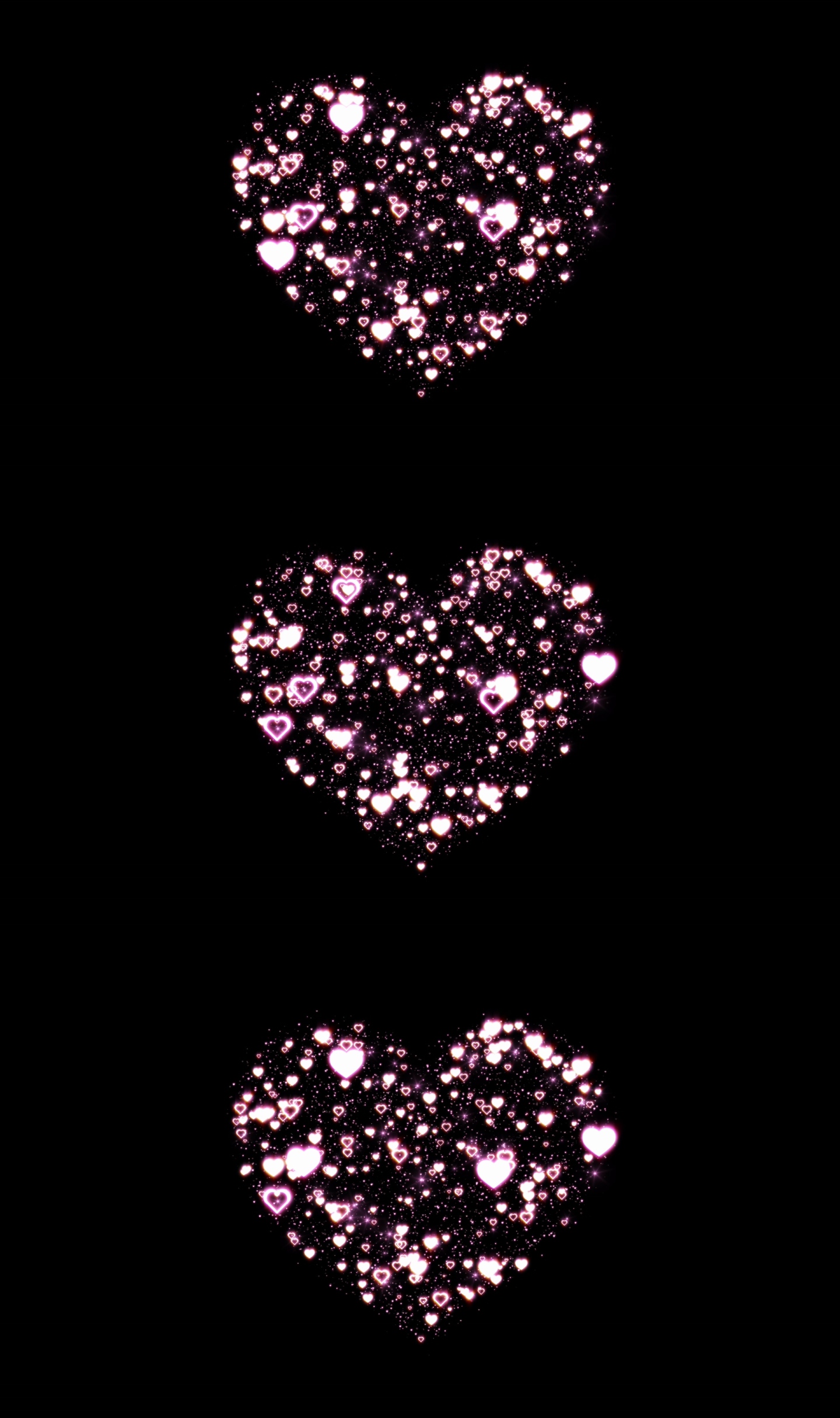 4K闪亮荧光心形爱心粒子+循环透明通道