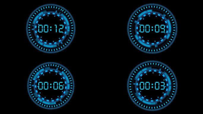 4K科技时钟圆环液晶15秒倒数计时5