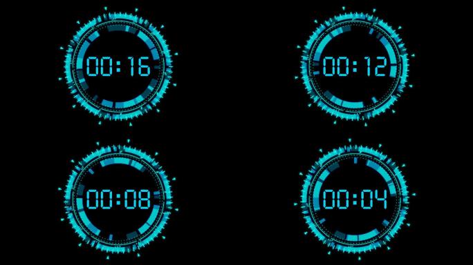 4K科技时钟圆环液晶20秒倒数计时4
